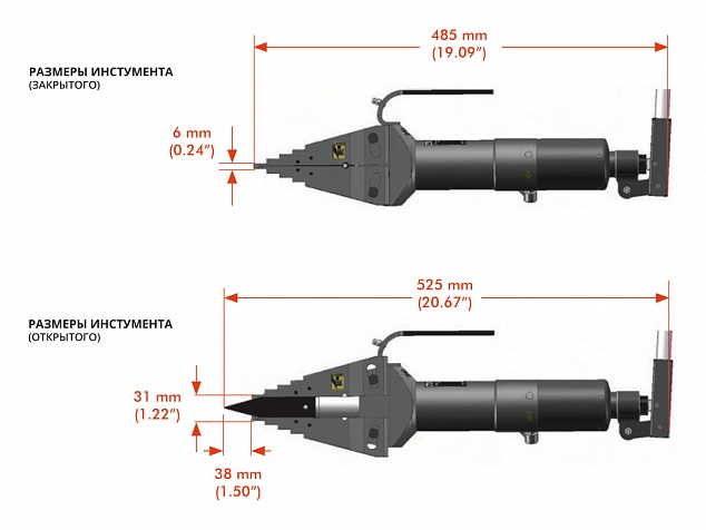 Размеры инструмента